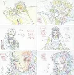 【中古】ポストカード 煉獄杏寿郎 展示原画ポストカード6枚セット  第二期 後半 「劇場版 鬼滅の刃 無限列車編×ufotable Cafe  第二期 後半」