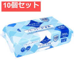 エリエールPlus+キレイ ペーパータオル コンパクトタイプ 200組(400枚)入 10個セット まとめ売り