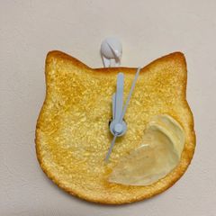 食品サンプル☆ネコ食パンの時計☆