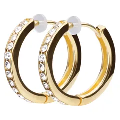 【人気商品】キャッチレス フープピアス ワンタッチ フープ ビジュー 金属アレルギー対応 レディース K18 シンプル K18ポスト 人気 18金 ギフト 日本製 プレゼント ピアス ラウンド LOKUMI jkn-11