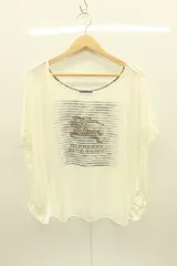 【中古】 BURBERRY BLUE LABEL レディースカットソー 38 ストラップ カットソー BURBERRY BLUE LABEL 38 白 ホワイト プリント