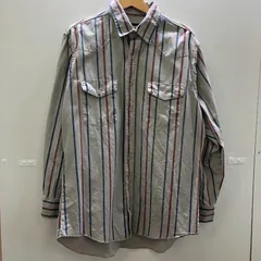 80's Wrangler/80年代 ラングラー 長袖 シャツ ワークシャツ ダブルポケット ストライプ ヴィンテージ 80’s メンズ 16-33 グレー/レッド/ブルー