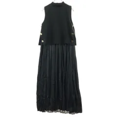 美品 ZARA ザラ ノースリーブ ロングワンピース M ブラック レディース 古着