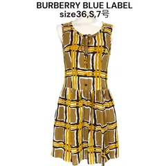 美品 バーバリー BURBERRY BLUE LABEL 36、S、7号 ワンピース ノースリーブ 膝丈 レディース S5P319