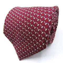 ステファノ バレンチノ ブランド ネクタイ チェック柄 格子柄 パネル柄 シルク メンズ ワインレッド STEFANO VALENTINO 【中古】