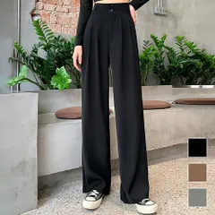 ハイウエストタックワイドパンツ 10代 20代 30代 韓国ファッション シンプル 大人 可愛い 楽ちん おしゃれ 着心地 おでかけ 女子会