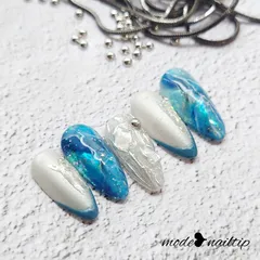 ネイルチップオーダー　大理石ネイル