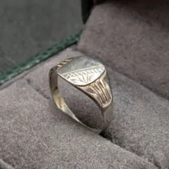 激渋希少ヴィンテージリング925 シグネットミリタリーアンティーク