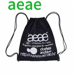 【新品】韓国 aeae エーイーエーイー 黒 ブラック ナップサック リュック 韓国 aeae エーイーエーイー 黒 ブラック ナップサック リュック新品