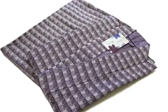 二部式着物-No.519（地色：紫色/Ｍ・Ｌ各サイズ/袷時期の着物/夏以外可能/洗える/帯不要/リボンで結ぶタイプ）