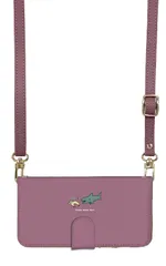 iPhoneXR  ケース 手帳型 アイフォンXR スマホケース スマホショルダー レザー ストラップ サメ 鮫 猫 手描き イラスト かわいい 調節可能 130cm  カラー05