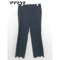 ◇ green label relaxing UNITED ARROWS ストライプ ストレートパンツ サイズ38 ネイビー 系 レディース  【中古】 【1107120018775】