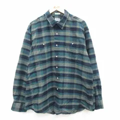 XL/古着 長袖 シャツ メンズ 90s ロング丈 紺他 ネイビー チェック 24sep26 中古 トップス