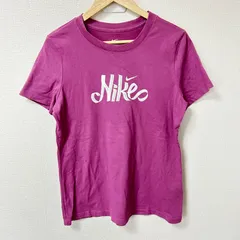大きいサイズ(^w^)b NIKE ナイキ クルーネック 半袖Tシャツ DRI-FIT コットン ヨガ ピラティス 綿 ロゴプリント 無地 シンプル ジム トレーニング スポーツMIX デイリー ピンクパープル系 レディース サイズXL