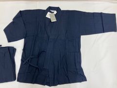 ☆花ラブリ☆　　作務衣　紺　Mサイズ　新品　綿100% 作業着　パジャマ  MSN66KM
