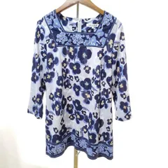 #anc ハナエモリ HANAEMORI カットソー L 青系 チュニック 花柄 レディース [940205]のサムネイル