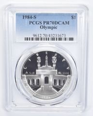 PR70 1984-S DCAM ロサンゼルスオリンピック記念銀貨 PCGS