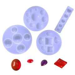 シリコンモールド レジン型 4枚セット 半球 正方形 丸 しずく シリコン モールド 型25種