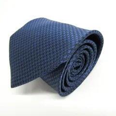 ポロ ブランド ネクタイ チェック柄 格子柄 シルク PO メンズ ネイビー POLO 【中古】