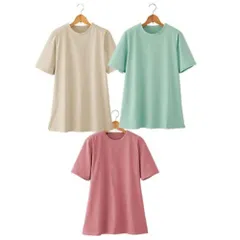 ☆ 5分袖 ☆ 3Lサイズ ☆ 汗に負けない！強撚綿１００％Ｔシャツ３色組 Tシャツ レディース ゆったり 綿100% 汗に負けない 強撚綿100%Tシャツ3色組 カットソー プルオーバー 3枚セット 綿100 コットン おしゃれ シンプル カジュアル