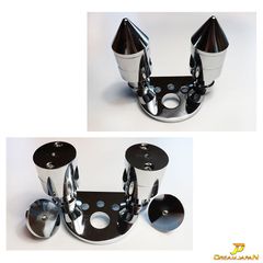 スーパーカブ リトルカブ バーハン バーハンドル 8mm厚ステンレス製 プレートセット 【2インチUPポスト付】 カスタム用 【Dream-Japan製】