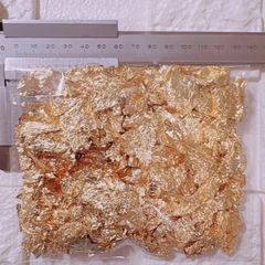 M161 1袋　金箔ゴールド　約110x130ミリ袋　ゴールドラメ　レジン用、ヘアアレンジ用