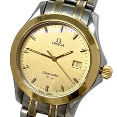 オメガ シーマスター 120m メンズ OMEGA ゴールド系文字盤 SS YG コンビ クォーツ 腕時計 ブランド【中古】