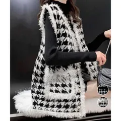 【新品未使用】ニットベスト モヘアタッチニットジレ秋冬 vmsjx90