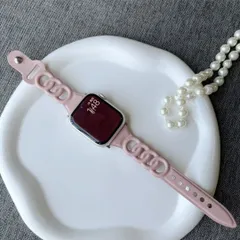 Apple watch バンド 交換用 ベルト ピンク レディース フェイクレザー リング 可愛い おしゃれ AppleWatch 3 4 5 6 7 8 9 SE