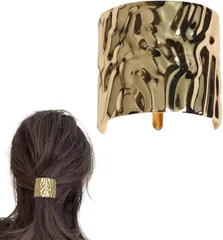 Liebendo ポニーフック ヘアカフ ヘアカフス ヘアアクセサリー メタル ヘアゴム ヘアタイ バレッタ ヘアクリップ 髪留め(ゴールド)