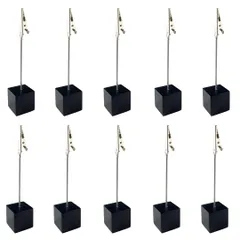 新品 MaT store メモクリップ カード スタンド 卓上メモ 名刺 写真 カード立て 10個セット (ブラック)