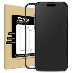 【在庫処分】Mothca アンチグレア iPhone 14 Pro Max対応 ガラスフィルム 強化ガラス 液晶 保護フィルム さらさら タッチ感 ゲームフィルム ガイド枠付き Dynamic Island対応 日本旭硝子製素材 反射防止 指紋防止 硬度9H