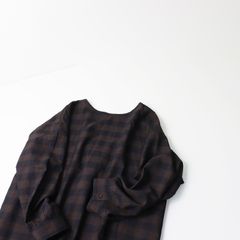 美品 maison de soil メゾンドソイル ブロックチェック ウールシルク 