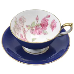 美品☆エインズレイ エリザベスローズ ブルー カスケードボール ラージ バラ Aynsley China - 美品☆エインズレイ エリザベスローズ ブルー