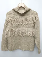 ◇ CIAOPANIC TYPY チャオパニックティピー フリンジ 長袖 ニット セーター サイズONE ベージュ系 レディース P  【1408200047815】