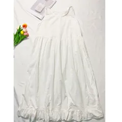 ☆ ホワイト ☆ ワンピース レディース konepiece31 ワンピース ノースリーブ 袖なし レディース 綿 コットン シンプル 無地 ミモレ丈 ミディアム ナチュラル カジュアル フリル インナーワンピース インナーワンピ コットン 綿麻