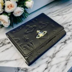 【新品・正規品・お買い得！】ヴィヴィアンウエストウッド 三つ折財布 BLACK 無光沢 3【値下げOK】