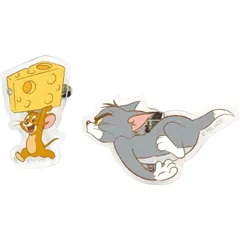 【新品】トムとジェリー 2wayアクリルバッジ2個セット クリップ バッジ おいかけっこ トム ジェリー