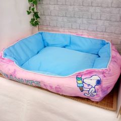ペット★犬猫ベッド★スヌーピー★パープル系★マルチクッション