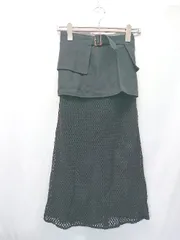 ◇ ◎ ●未使用● ⊂ MURUA ムルーア メッシュ アシメ ロング丈 マーメイド スカート サイズF ブラック レディース E  【1507010005777】のサムネイル