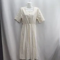 ◇ ⊂ JUNOAH ジュノア 半袖 ロング丈 ワンピース サイズM アイボリー レディース E  【1412260016285】