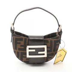 希少！FENDI ミニクロワッサン ミニマンマバケット　ビーズ　レザー　超美品✨ 希少！FENDI ミニクロワッサン ミニマンマバケット ビーズ