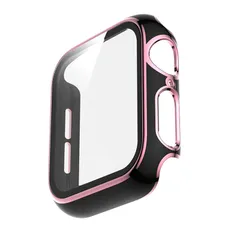 アップルウォッチ カバー ケース 【ブラック×ピンク】 ライン キラキラ apple watch series 6 SE 5 4 3 2 1 38mm 40mm 42mm 44mm 45mm
