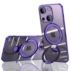 【在庫処分】MagSafe対応 クリア ケース リング付き メッキ仕上げ (2023) レンズカバー付き ソフトTPU 耐衝撃 6.1 傷に強い背面 ワイヤレス充電 15 ストラップホール付き アイフォン15 磁気 iPhone カバー (for JOOBOY