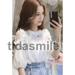 シフォンブラウス ブラウス 半袖 レデイース 春 夏 丸首 オフショルダー トップス ゆったり おしゃれ 無地 可愛い 通勤 春物 夏物 新作 2020