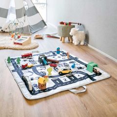 新品 おもちゃ箱 山崎実業 tower タワー プレイマットにもなるおもちゃ収納 10169 ライトグレー【SPORTUS】※沖縄発送不可
