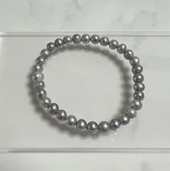 淡水パールブレスレット　グレー