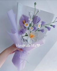 花束(紫)　　編み物　編み花　色変更したい場合、メッセージしてください