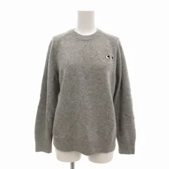 ユニクロ UNIQLO × アニヤ ハインドマーチ ANYA HINDMARCH プレミアムラムクルーネックセーター ニット ウール ワッペン刺繍 長袖 160 グレー 152-468655 /FT ■MA