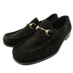 グッチ GUCCI スエード ホースビット ローファー 41.5E 約26.5cm IBO69 0417